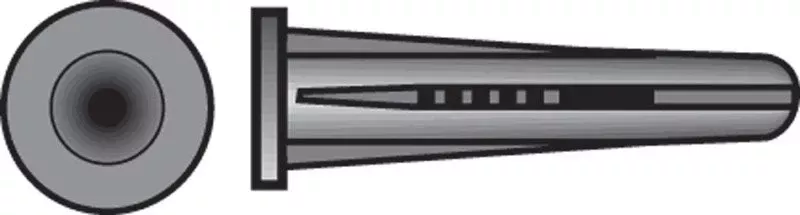 0.4 In. D X 1 In. L Plastic Flat Head Conical Anchor 25 Pk