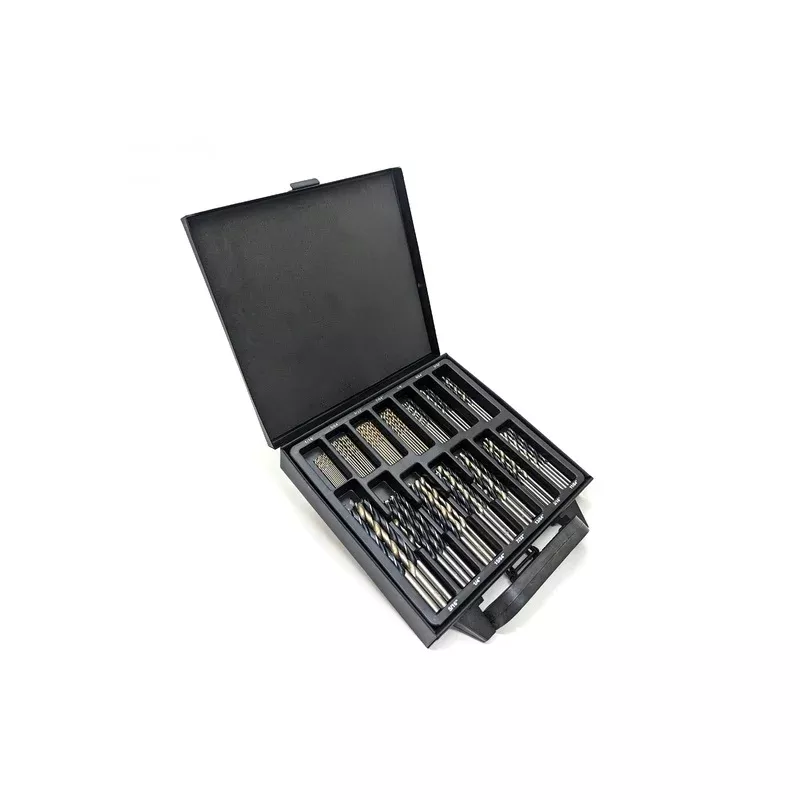 100 Piece Mixed Drill Bit Set, HSS Twist, HCS Brad Point