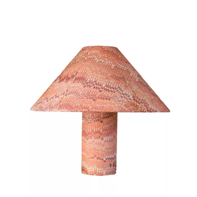 1970 Linen Cone Table Lamp - Rosa