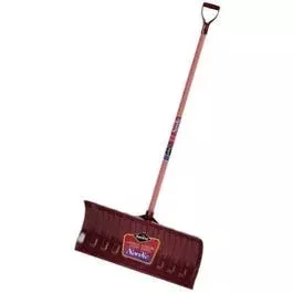 26-In. Poly Snow Pusher With Hardwood D-Handle