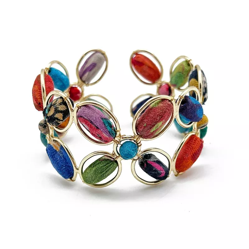 Aasha Bracelet Bead Flower Cuff