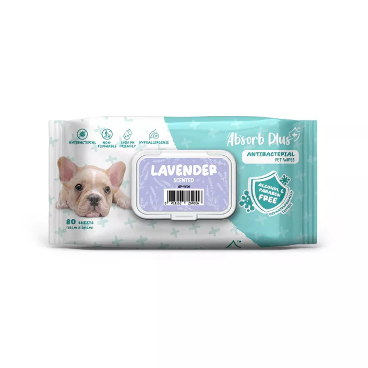 Absorb Plus AntiBacterial Pet Wipes Lavender Scented