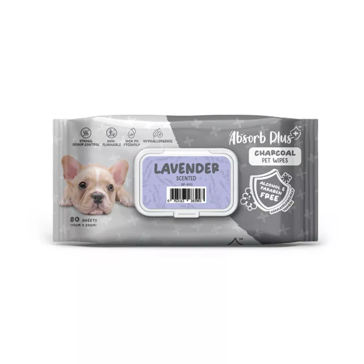 Absorb Plus Charcoal Pet Wipes Lavender Scented