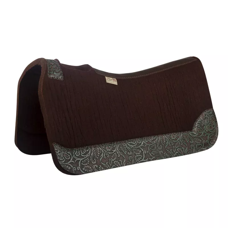 "The All Around" 5 Star Cowboy Tool Saddle Pad, 30" x 30" Dark Chocolate/Turquoise