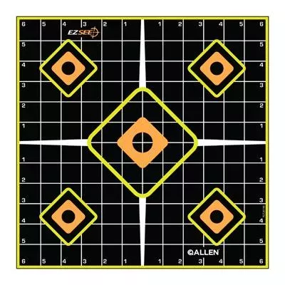 Allen, EZ See, Sight In Grid Target, 12″, 5 Pack
