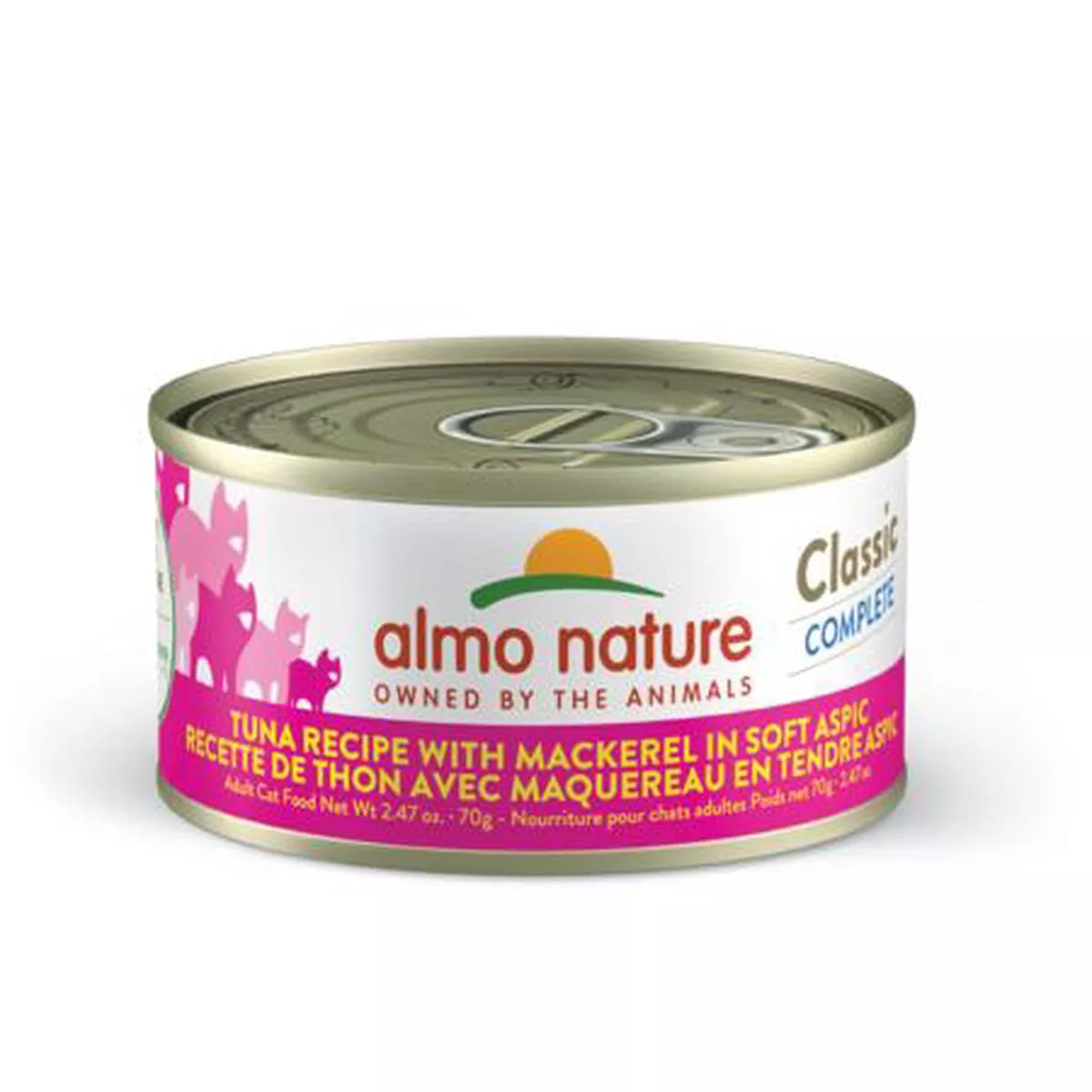 Almo Nature Classic Complete Tuna Recipe with Mackerel in Soft Aspic Wet Cat Food Can