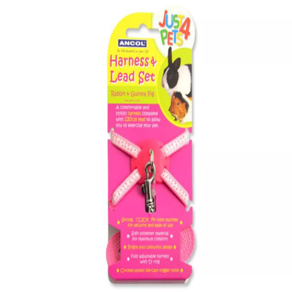 Ancol Rabbit/Small Animal Harness Set Pink Dots