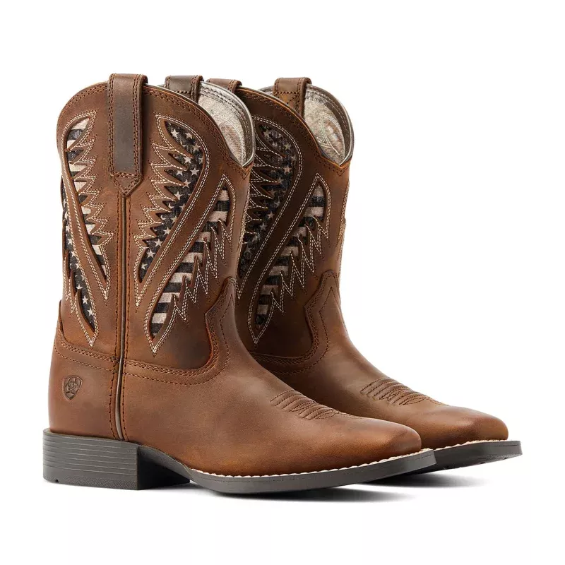Ariat Youth Quickdraw VentTek Western Boot Brown