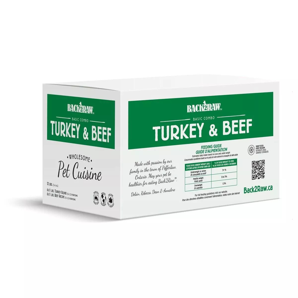 Back2Raw Basic Combo Turkey & Beef Raw Frozen Dog Food