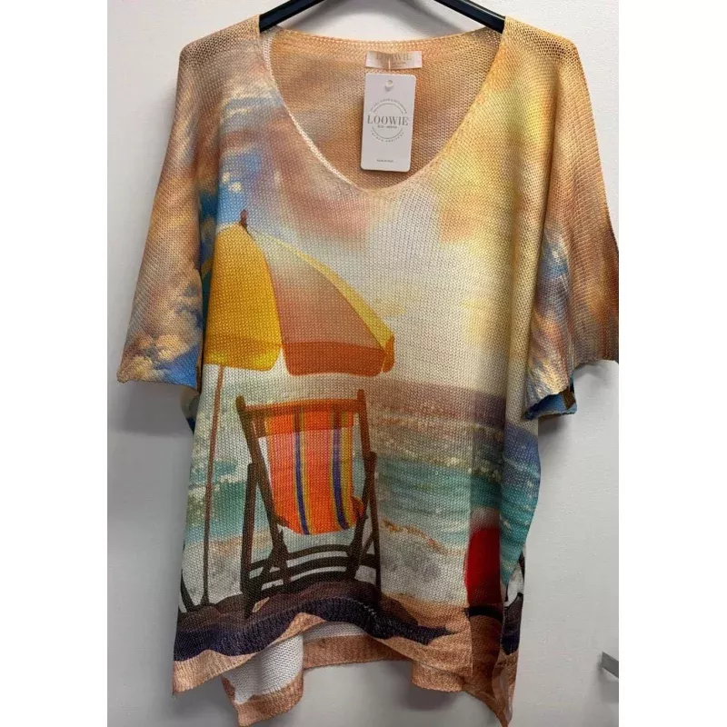 Beach Sunset Italian Sweater Golden