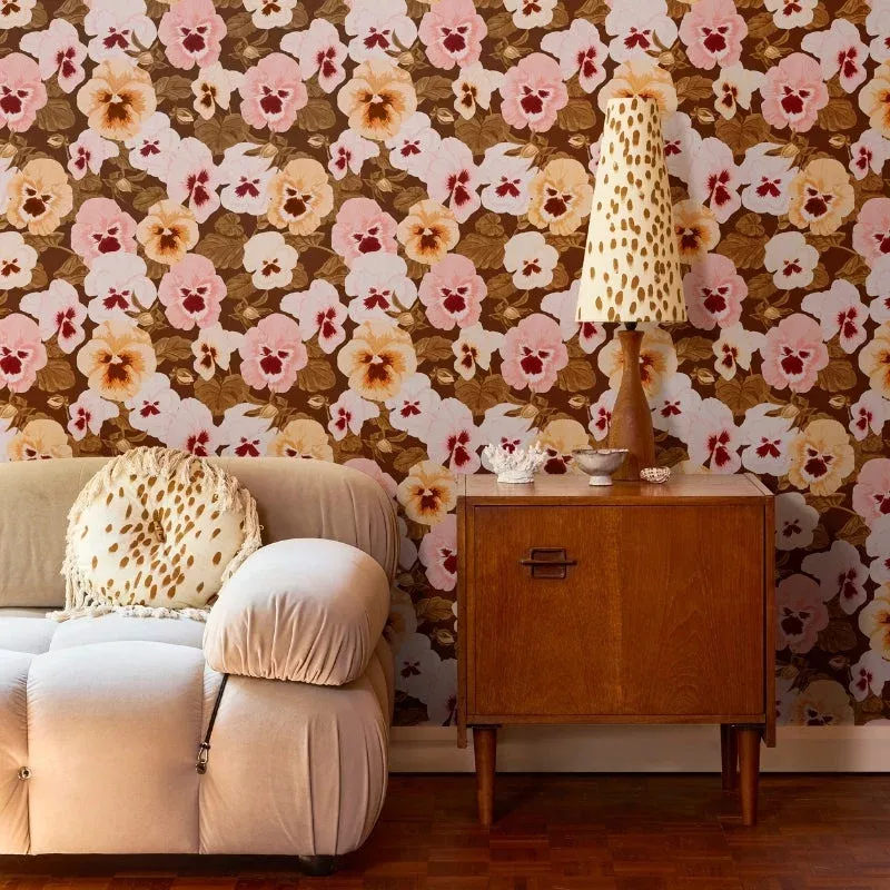 Big Pansy in Vintage - Wallpaper