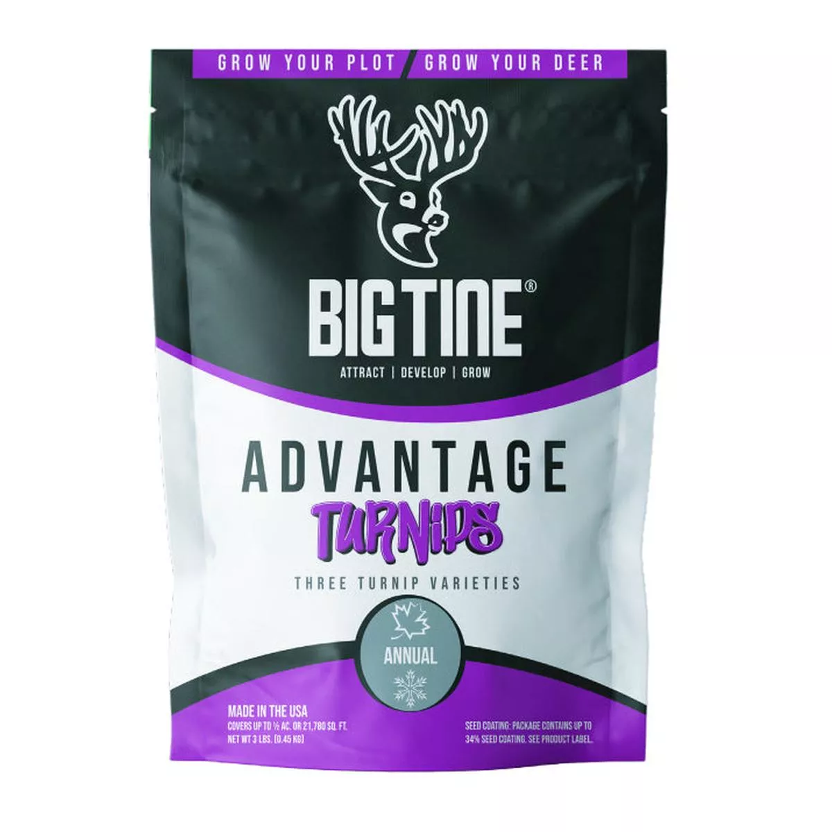 Big Tine Advantage Turnips Food Plot Mix – 3 LB (1/2 Acre)
