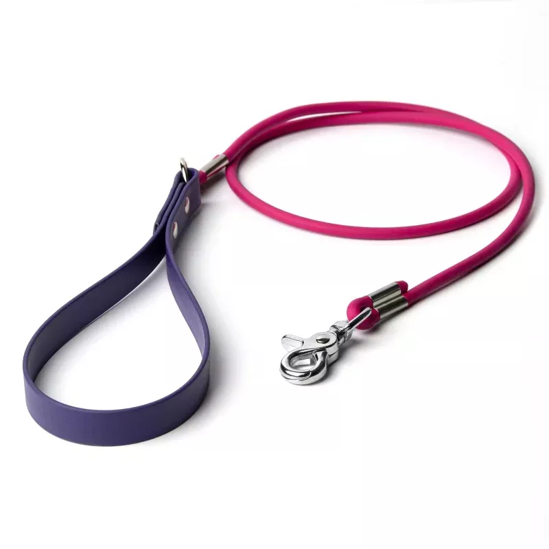 BioThane Rolled Dog Leash with Standard Handle Waterproof & Customizable