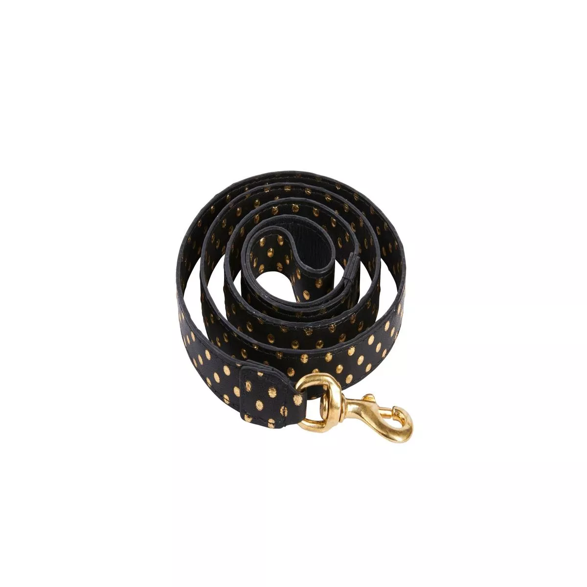 Black & Gold Polka Dot Leash