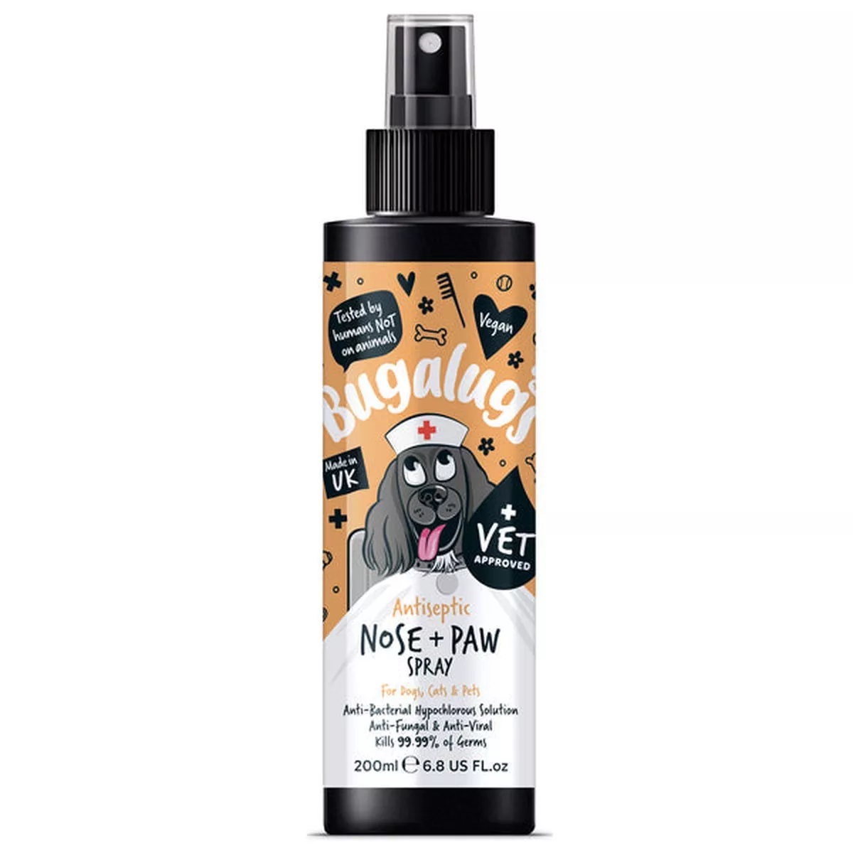 Bugalugs Antiseptic Paw & Nose Spray for Pets - 200ML