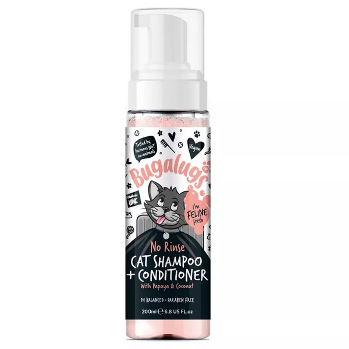 Bugalugs No Rinse 2 in 1 Cat Shampoo