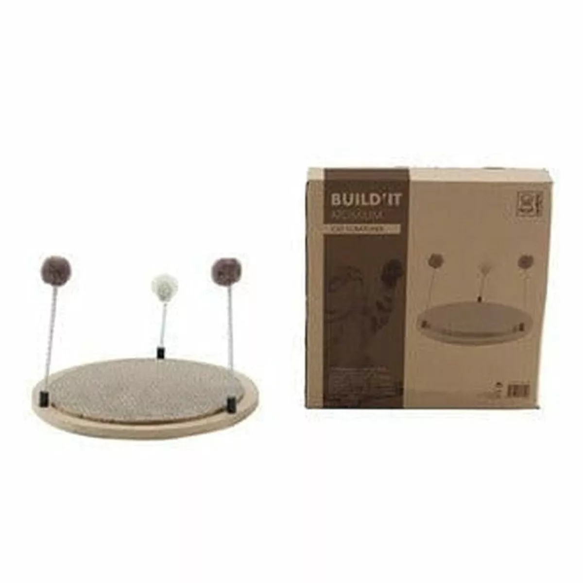 BUILD`IT ATOMIUM CAT SCRATCHER BROWN