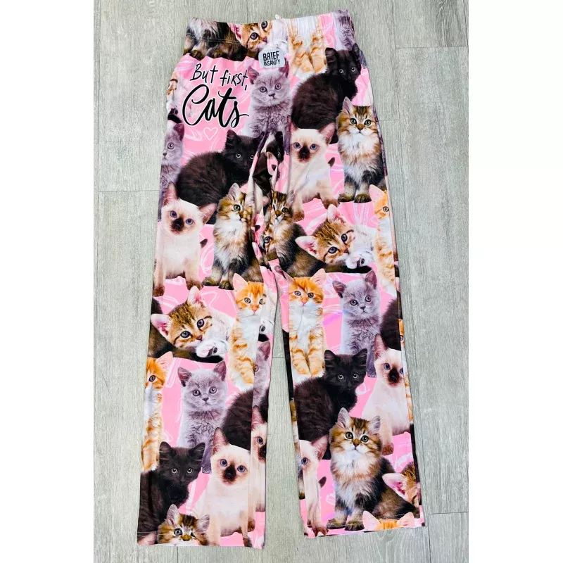 But First Cats Lounge Pants Pink