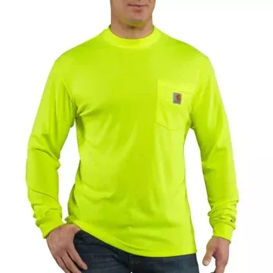 Carhartt Men’s Force Color Enhanced Long Sleeve T-Shirt – Brite Lime