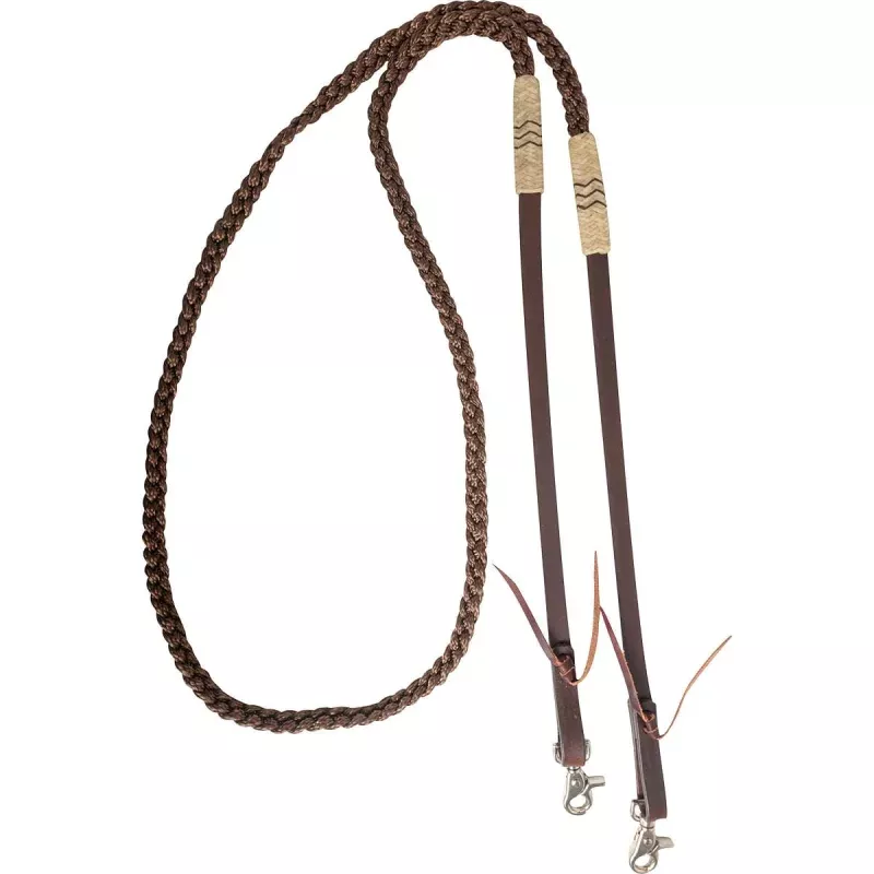 Cashel Rawhide Adjustable Rein Brown