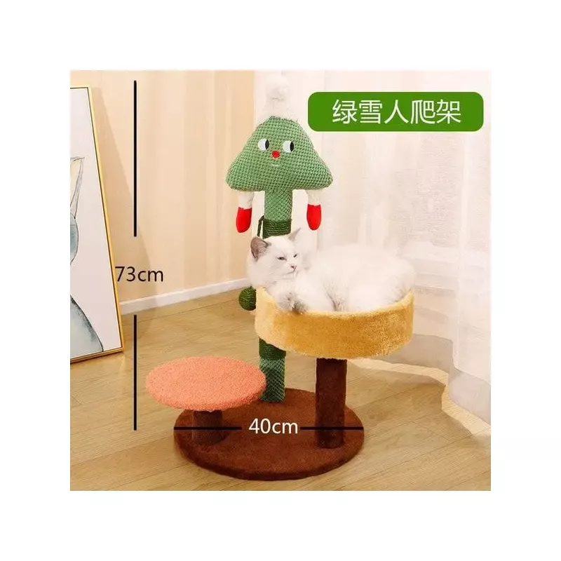 Cat Climbing Frame-Christmas Snow House