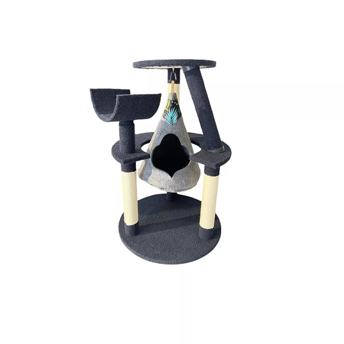 CAT PLAYGROUND INDIAN HAMMOCK BLUE BLACK 60*60*92cm