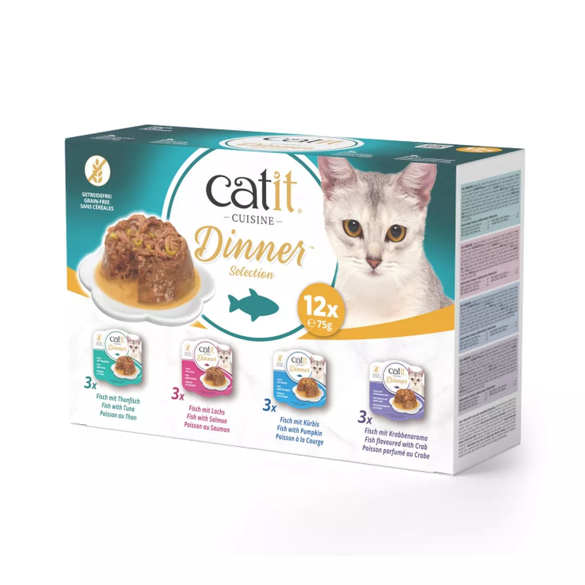 Catit Fish Dinner Multipack, 12 x 75 g