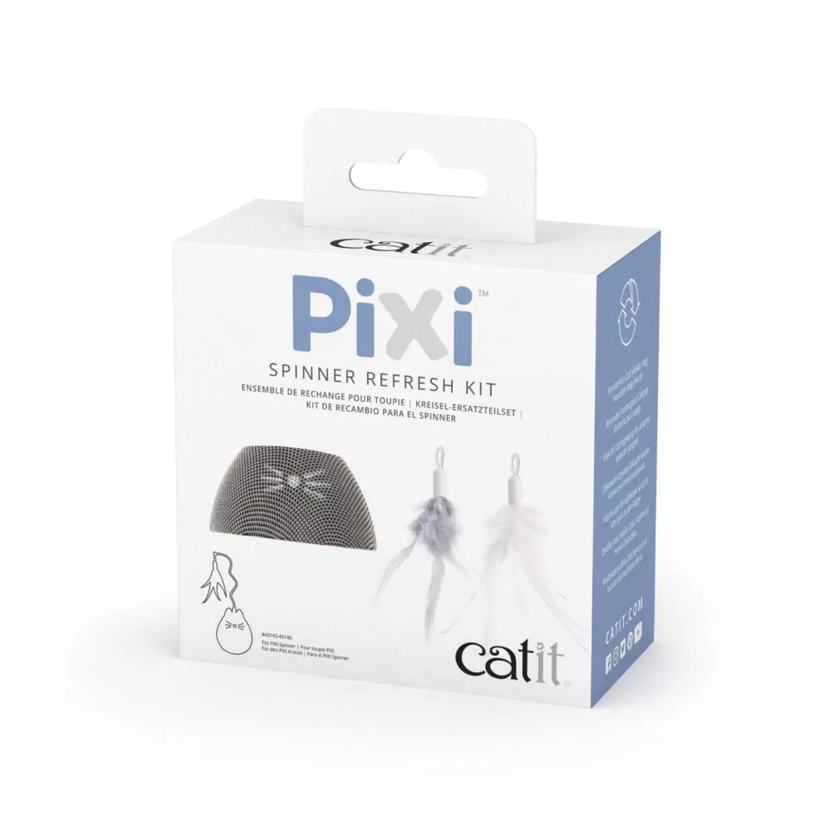 Catit PIXI Spinner Refresh Kit, Silver