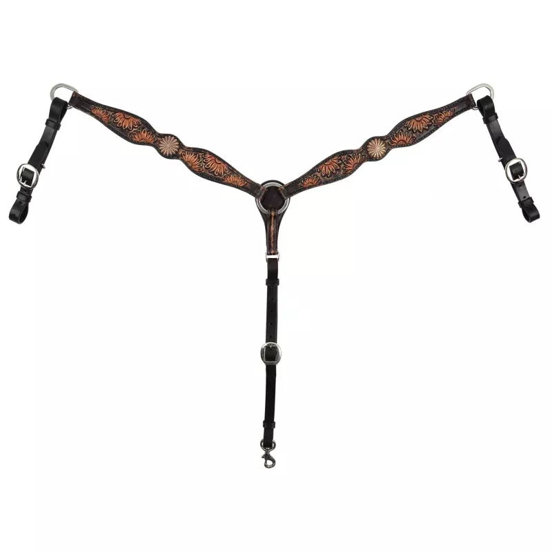 Circle Y Sunflower Breast Collar Brown