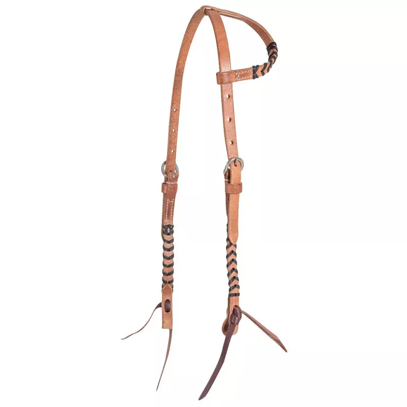 Classic Equine Laced One Ear Headstall Brown/Black