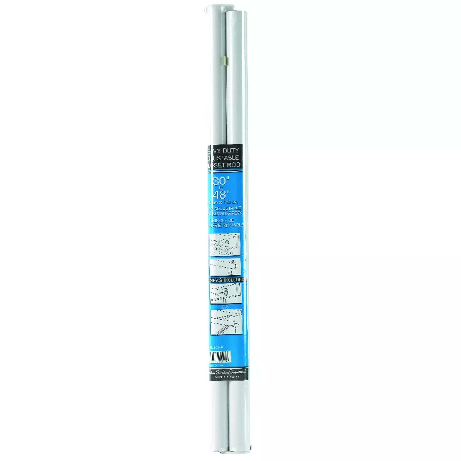 Closet Rod, Adjustable, White, 30 To 48-in.