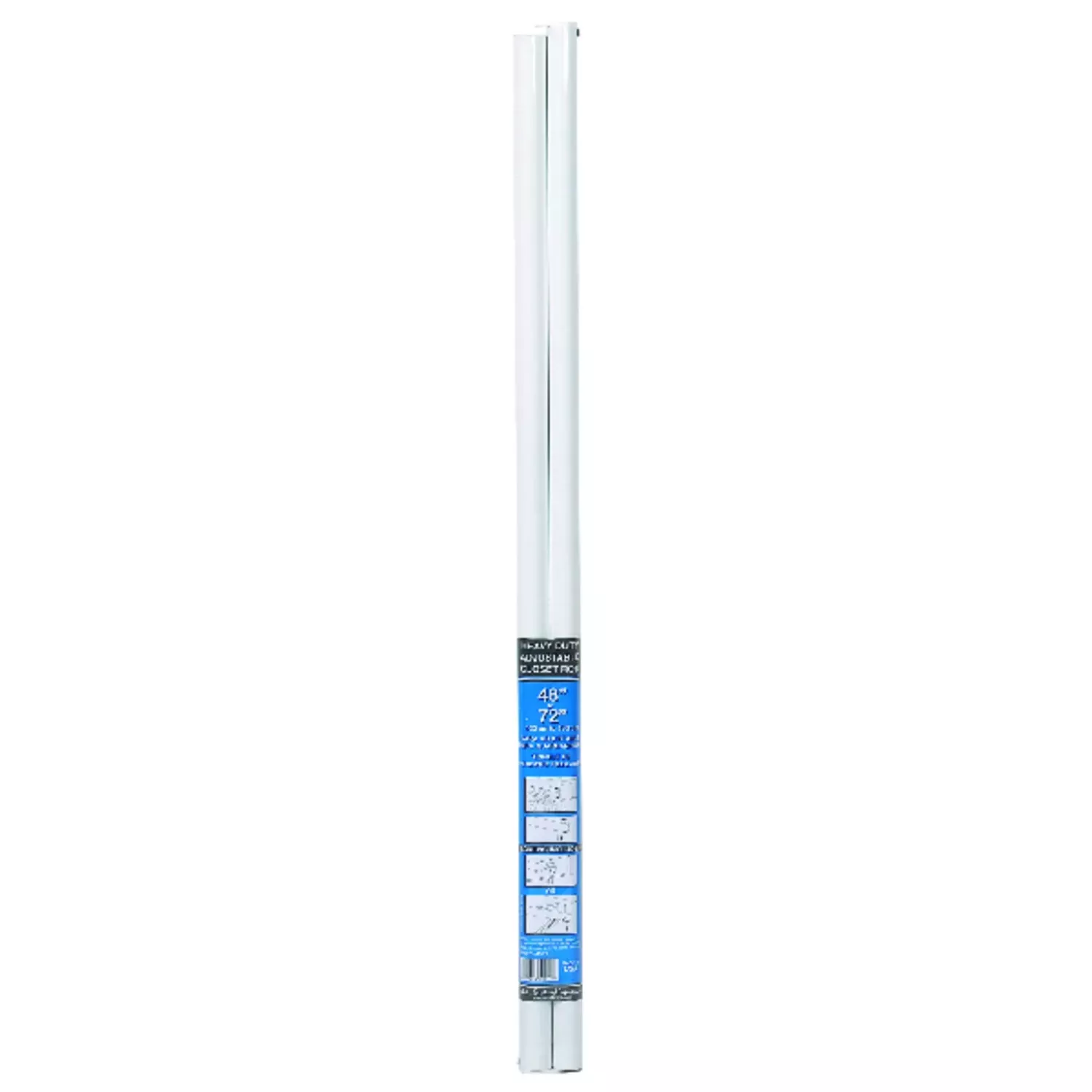 Closet Rod, Adjustable, White, 48 To 73-in.