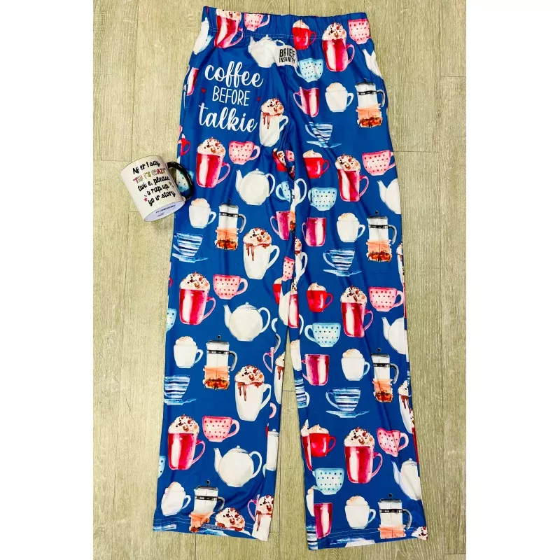 Coffee Before Talkie Lounge Pants Blue