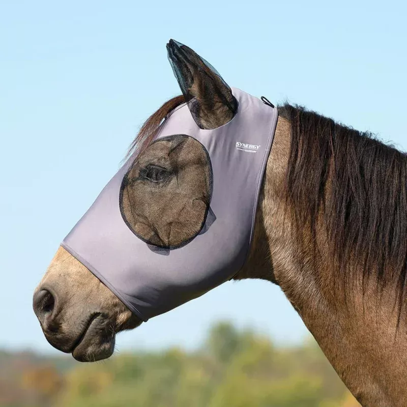 Coolcore Cooling Horse Fly Mask with Ears Graphite