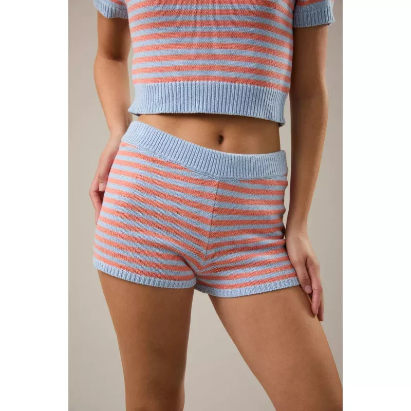 Creamsicle Stripe Sweater Shorts Blue/Orange Stripe