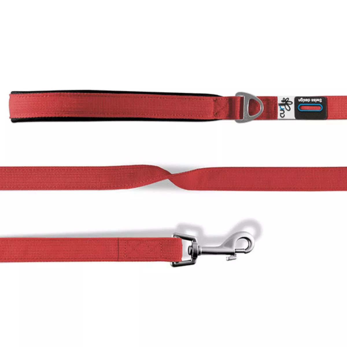 Curli Basic Leash Red 2x140cm