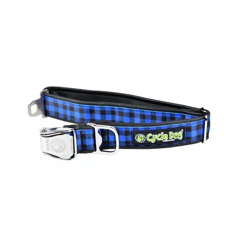 Cycle Dog Blue Plaid Dog Collar Medium