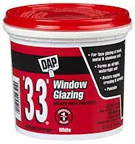 DAP 33, Window Glazing Compound, White, 1/2 Pint
