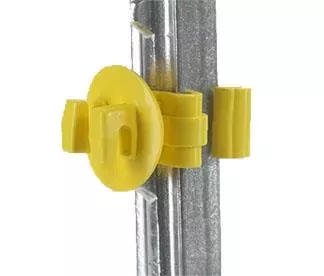 Dare, T-Post Insulator, Yellow, 1″, 25/Bag