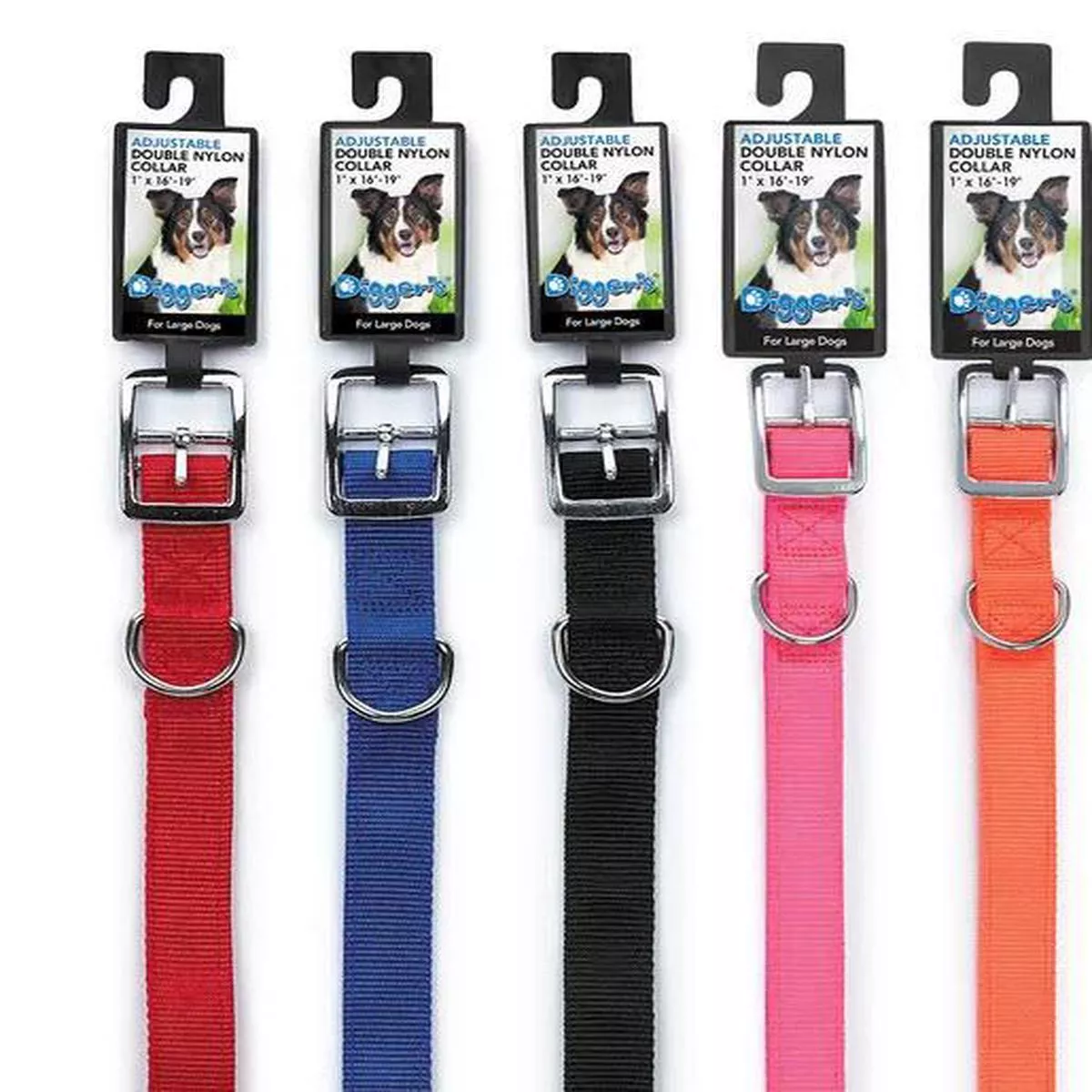 Digger’s 1″ Double-Nylon Collar – Pink 20″
