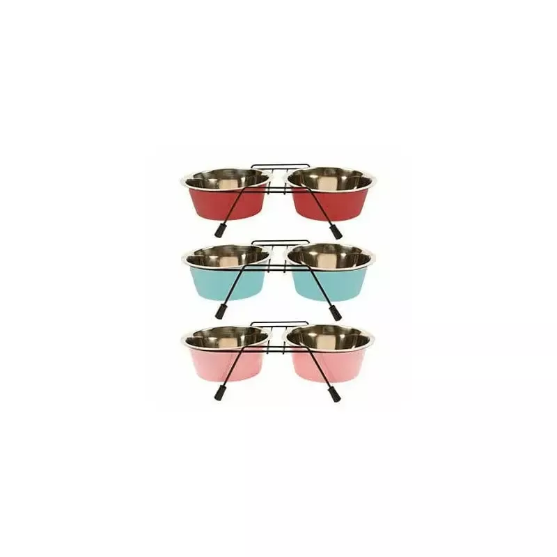 DINNER SET WIRE STAND + BOWLS S – 2x13cm mixed colors