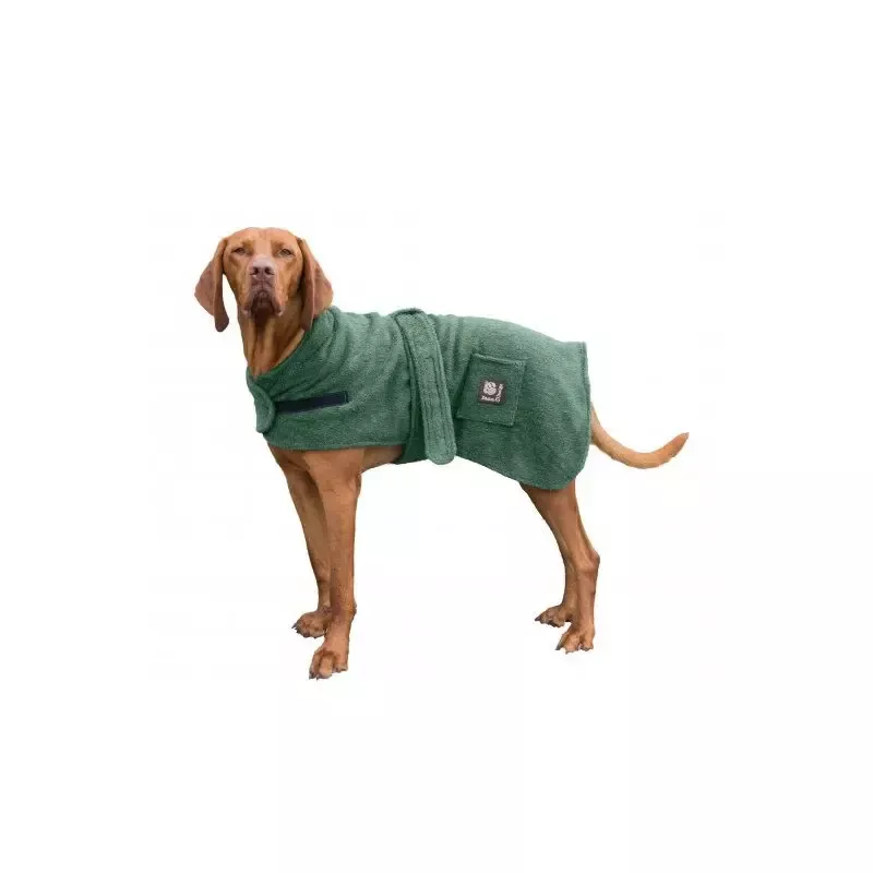 Dog Robe Towelling Green 50cm