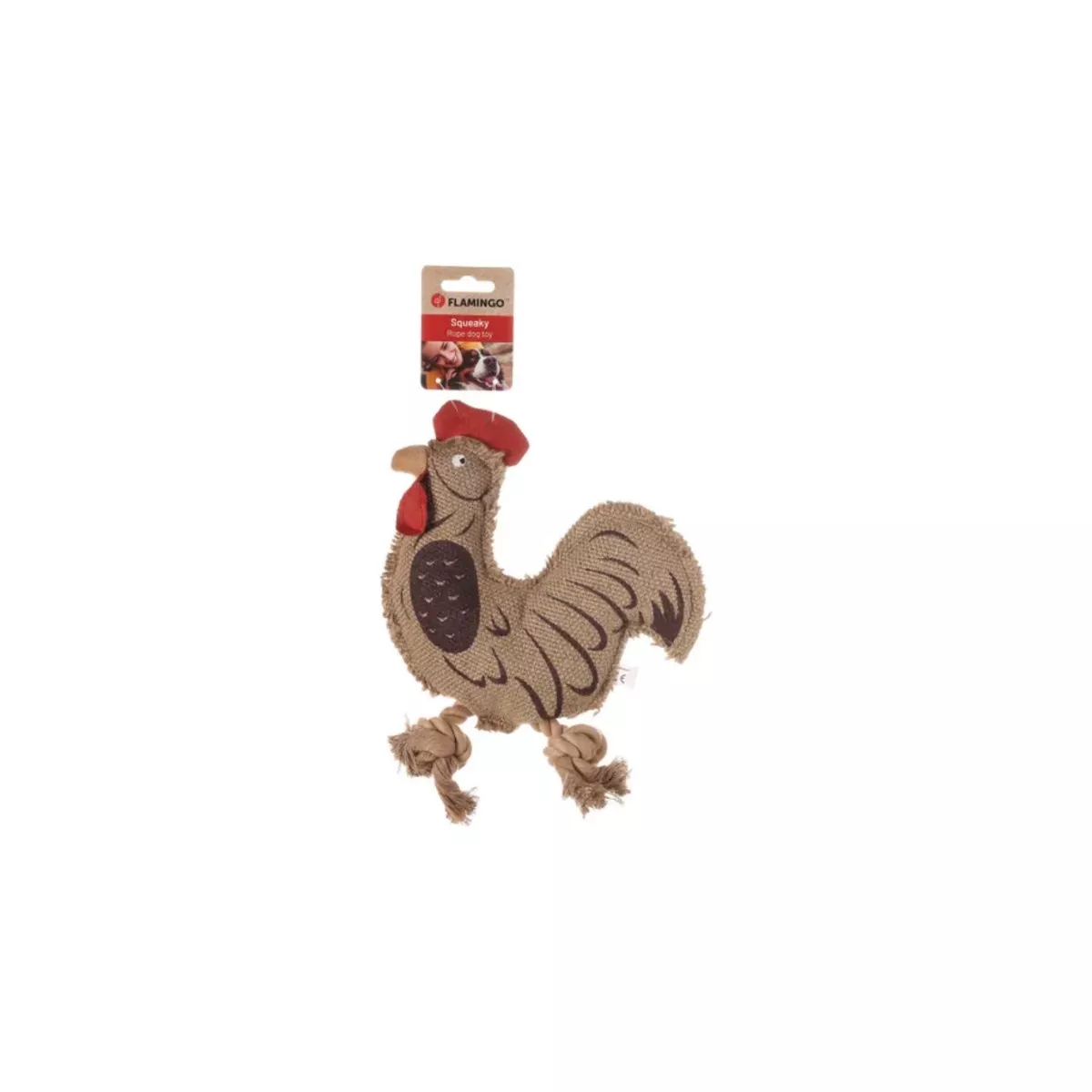 DOG TOY NADA ROOSTER WITH ROPE