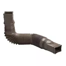 Downspout Extension, Flexible Brown Poly, Extends 24 – 55-In.