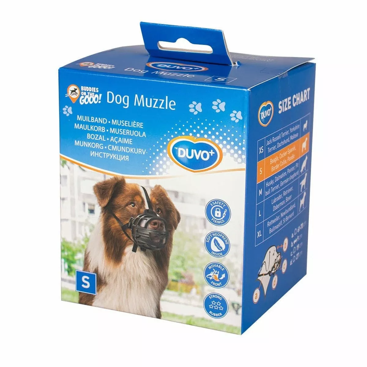 Duvo+ Dog Muzzle Rubber Small Black Red