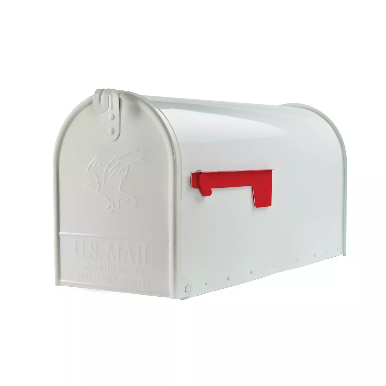 Elite Post-mount Mailbox, Large, White Steel