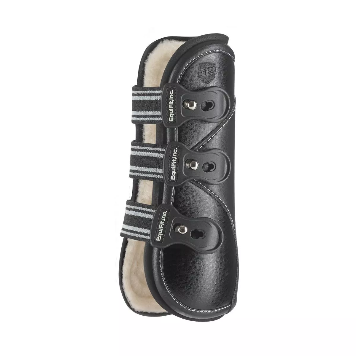 EquiFit D-Teq Front Boot – L | Black Ostrich/Black Binding | SheepsWool