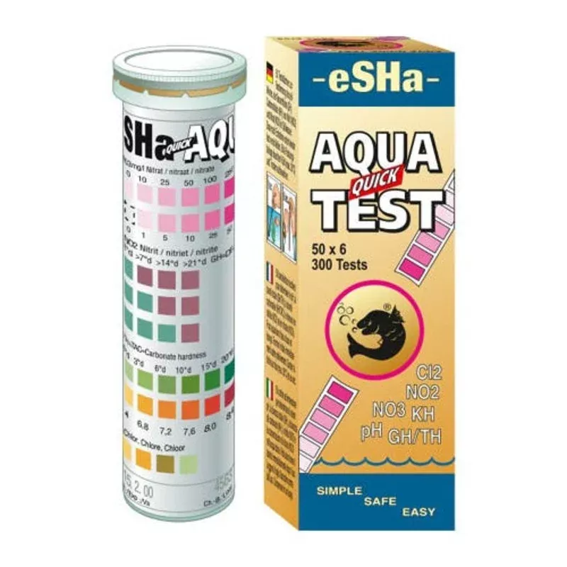 eSHa Aquarium Quick Test Strips 6 in 1– 50 Tests