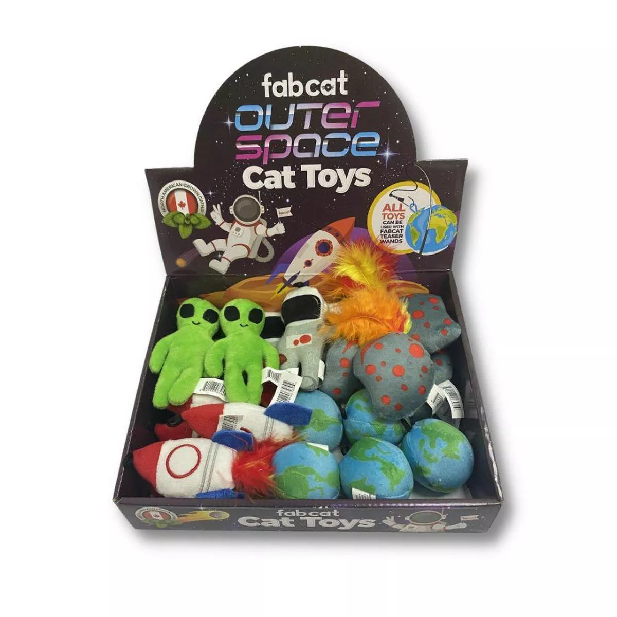 fabdog fabcat Outer Space Teaser Cat Toy, Spaceship