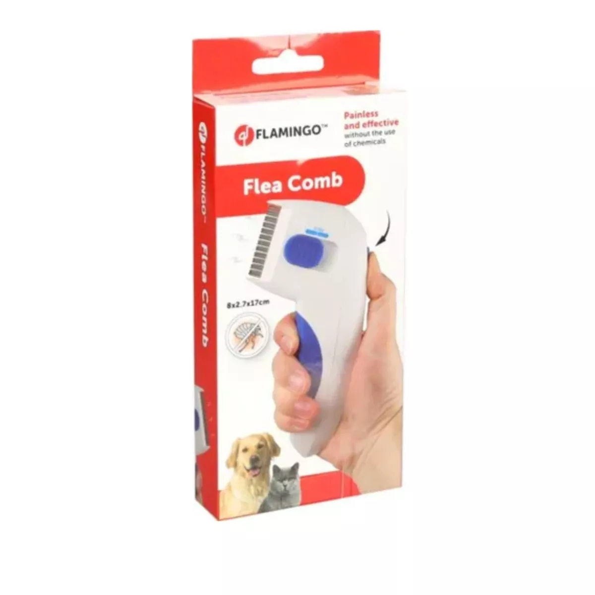 FLEA COMB PULEKS WHITE 17CM